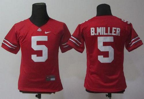 Buckeyes #5 Braxton Miller Red Women's Stitched NCAA Jersey - Click Image to Close